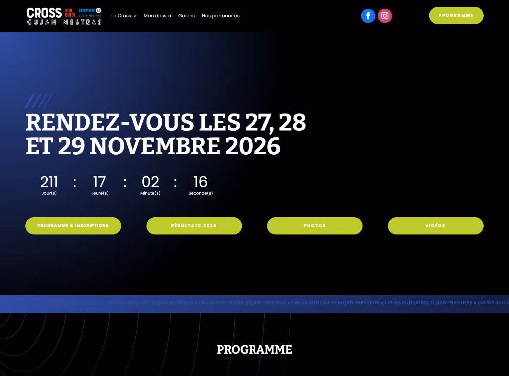 Evolution de la homepage Cross Sud Ouest