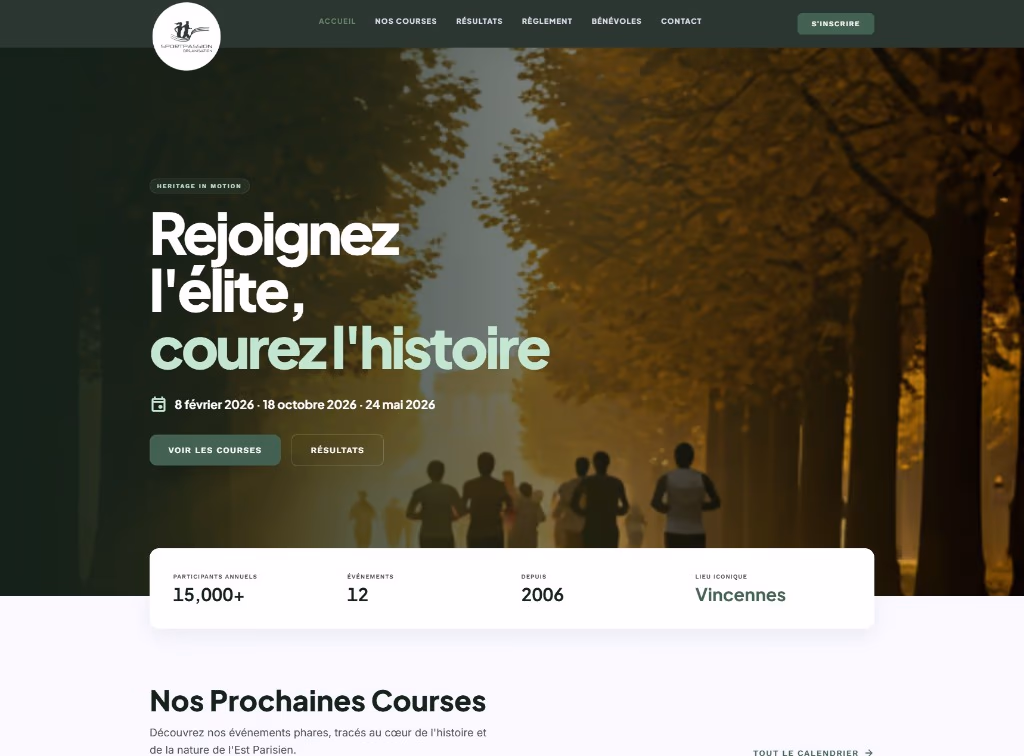 Evolution de la homepage Sport Passion Organisation